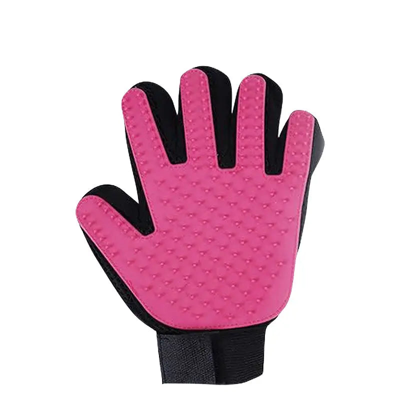 Dog grooming glove for reducing shedding around the home