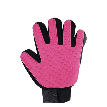 Dog grooming glove for reducing shedding around the home