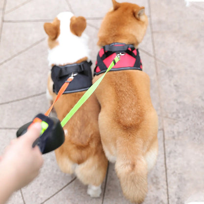 Reflective dog leash for walking multiple dogs safely and comfortably