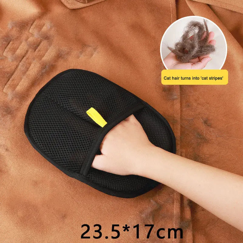Easy-to-use pet hair removal glove for cleaning pet fur around the home