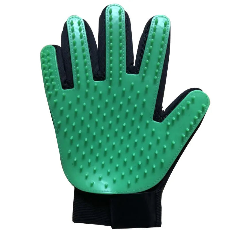 Gentle grooming mitt helping keep pet coats soft and healthy