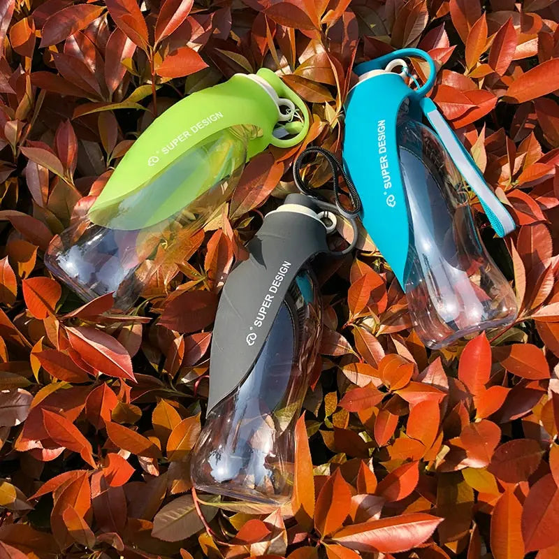 silicone leaf design dog water bottle