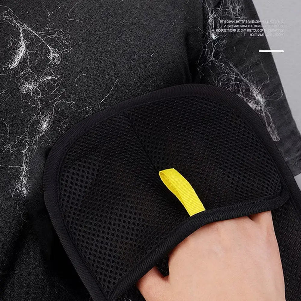 Double-sided pet hair removal glove for furniture and carpets