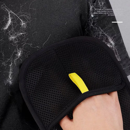 Double-sided pet hair removal glove for furniture and carpets