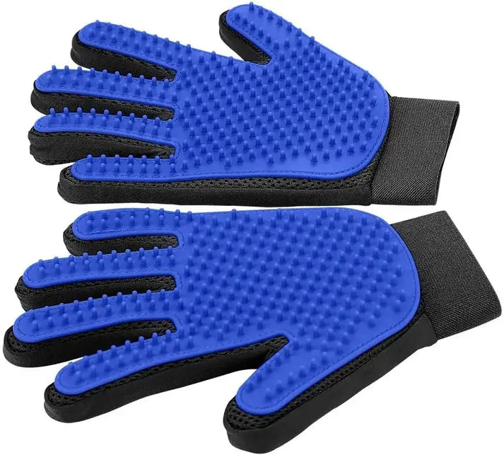Pet hair remover glove helping keep furniture cleaner from fur