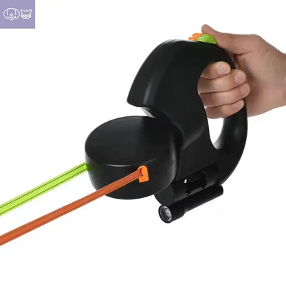 Dual dog leash with 360 swivel connector for tangle-free walks
