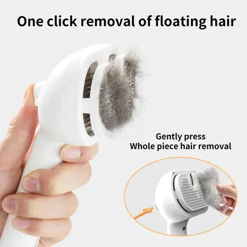 3-in-1 pet hair removal brush for reducing shedding at home
